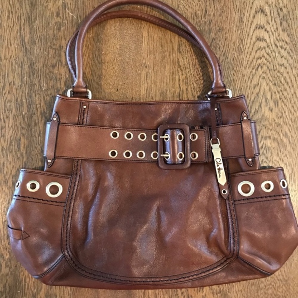 Cole Haan Brown Camel Large Leather Tote Handbag
